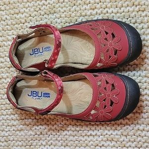 JBU By JAMBU Wildflower Memory Foam Comfort Shoes Women's Size 7 Red